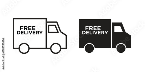 Free delivery icon concept template. linear or solid icon collection