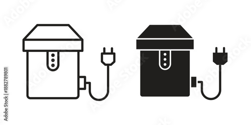 Garbage disposal icon concept template. linear or solid icon collection