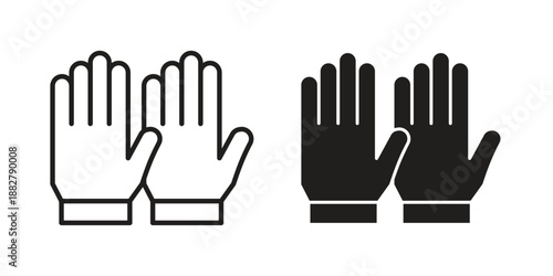 Gloves icon concept template. linear or solid icon collection