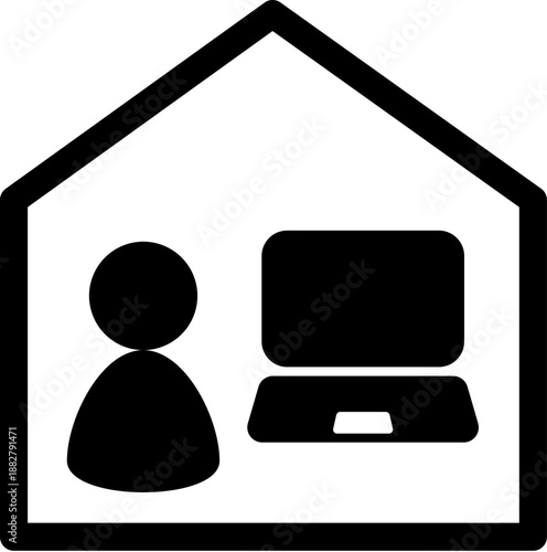 在宅ワークをイメージしたシンプルなアイコン