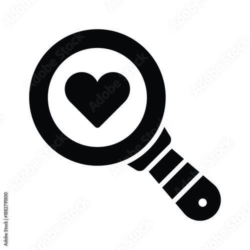 A trendy glyph icon showing finding love valentines concept