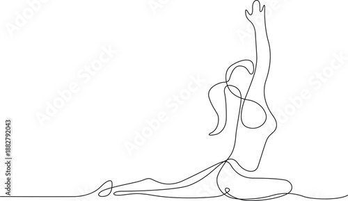 Yoga pose in serene stance Vector