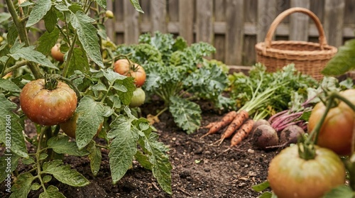 Wallpaper Mural Vibrant vegetable garden with tomatoes and carrots Torontodigital.ca