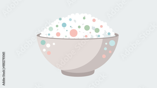 A Bowl Filled With Deliciously Decorated Rice, Perfectly Presented For Culinary Display