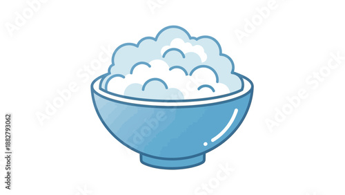 A Bowl Filled With Delicious Fluffy Food Ready To Be Served For Breakfast Or Dinner