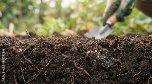Wallpaper Mural Gardener preparing soil for planting Torontodigital.ca