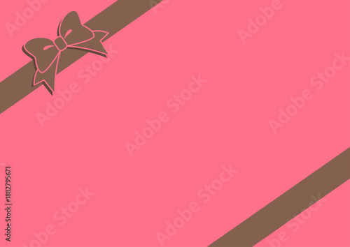 リボン付きチョコの箱風バレンタイン用メッセージフレームベクターイラスト　A4縦