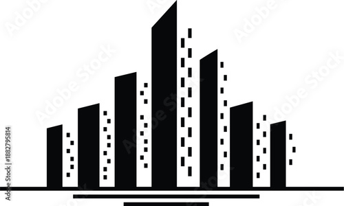 Modern city skyline silhouette vector illustration of abstract urban cityscape design with tall buildings and skyscrapers for real estate development architecture and construction business promotional