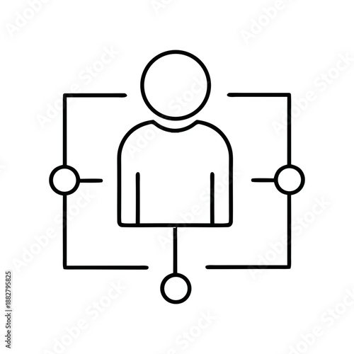 Cyber Security Icon Vector Illustration – Person with Shield and Lock Symbol for Data Protection, Privacy, Online Safety and Digital Security Design
