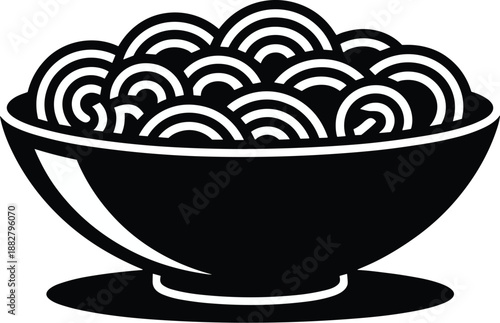 Minimalist noodle bowl illustration with sauce graphic vector icon design for asian food restaurant menu logo branding marketing materials healthy eating concept delivery service website and social me