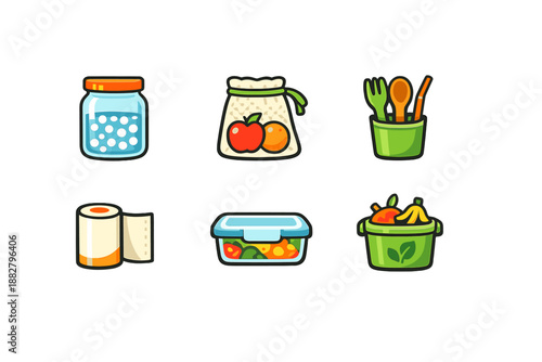 Healthy Food Icons Set