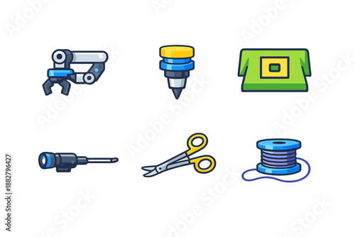 Set of medical and industrial icons