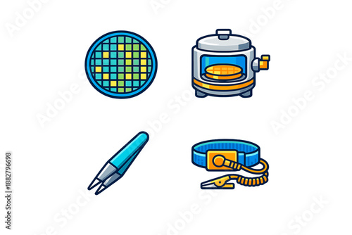 Four Science and Technology Icons