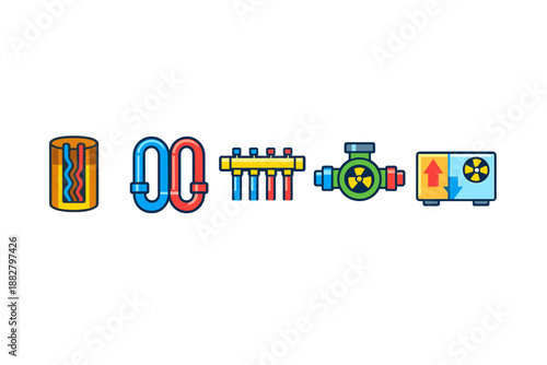 Plumbing and Heating System Icons