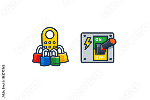 Digital security and control icons