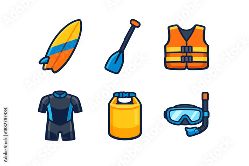 Water Sports Gear Icons