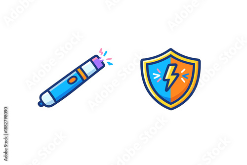 Taser and Shield Icon