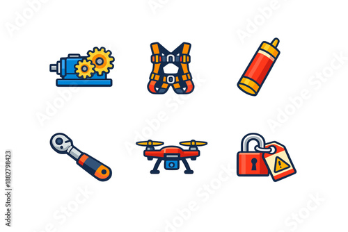 Collection of Industrial and Safety Icons