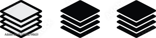 Layered document icon set representing digital files data stack in modern minimalist style for website ui design app development software engineering database management creative projects graphic reso