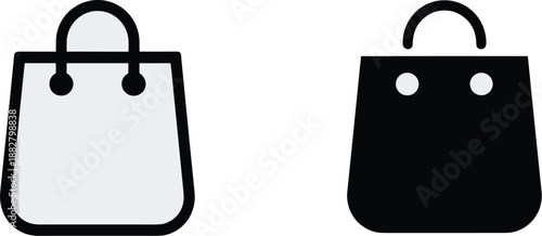 Minimalist shopping bag icon set for e-commerce retail fashion business online store promotion advertising material simple graphic resource element for shop website design mobile app user interface ma