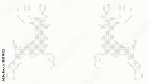 Two deer looking at each other and place for the text. Soft colours. Vector.
