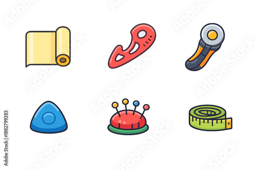 Sewing and Tailoring Tools Icons