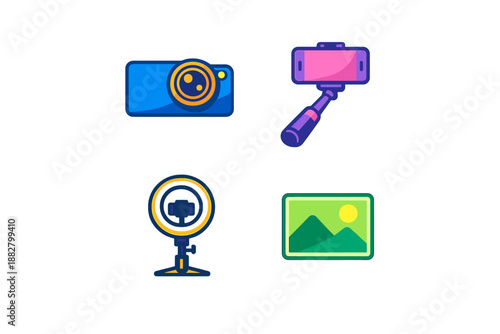 Collection of photography and vlogging icons