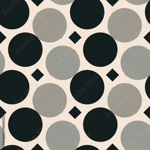 Trendy minimalist seamless pattern with abstract geometric creative artistic composition
