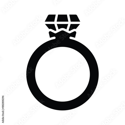 A premium glyph icon of diamond ring valentines engagement