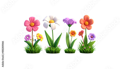 Wallpaper Mural A beautiful image of a spring bouquet consisting of pink tulips and white daisies Torontodigital.ca