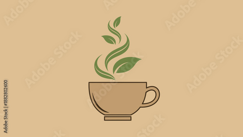 Aromatic Brew: A Vector Illustration Showcasing Tea Cup With Nature's Elements