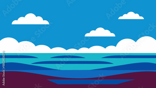 Serene ocean landscape Vector