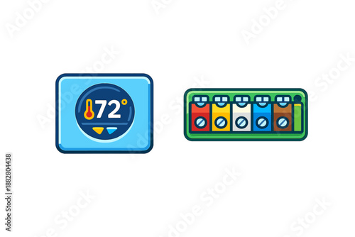 Thermostat and Fuse Box Icons