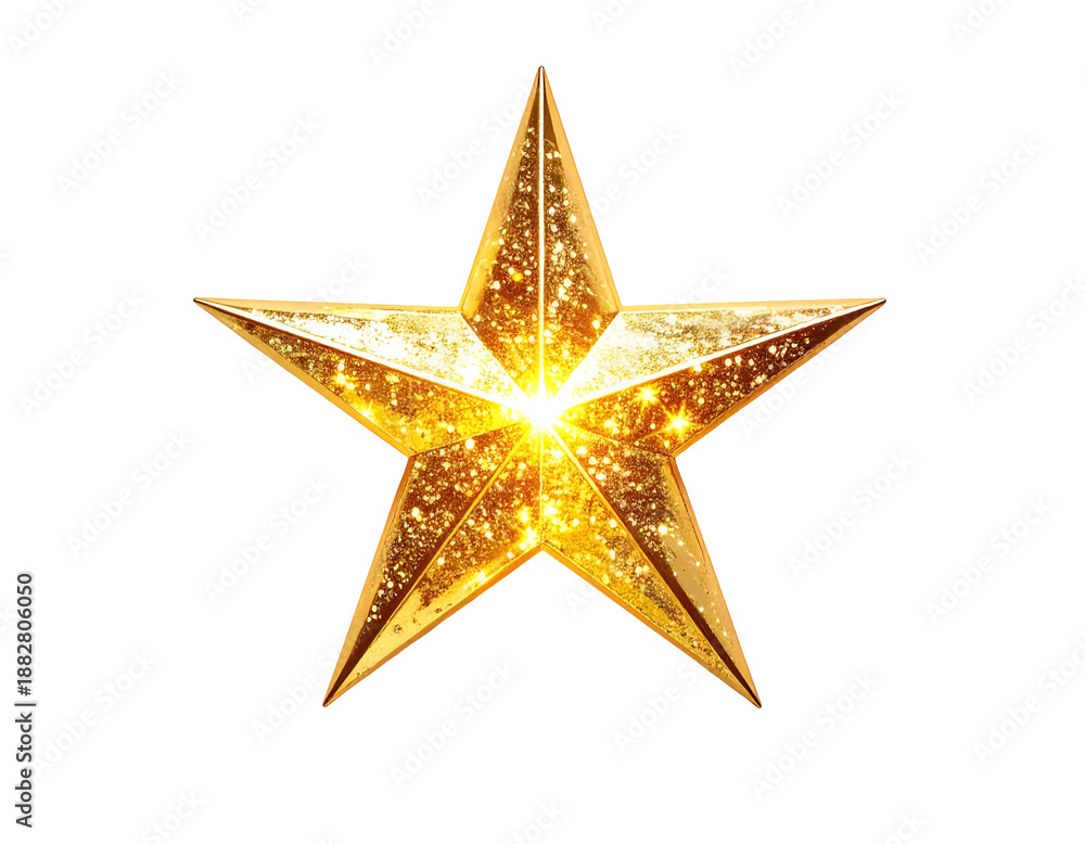 Fototapeta premium Golden Star Shape Decoration Object.