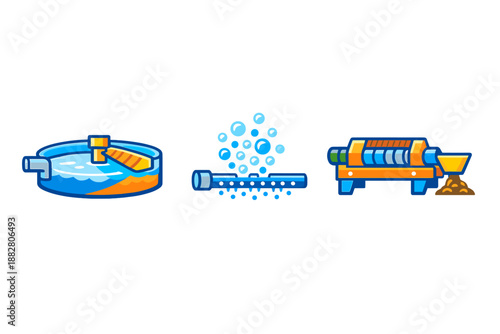 Water treatment process icons