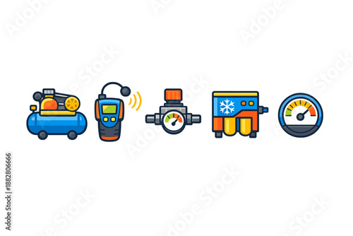 Industrial equipment icons