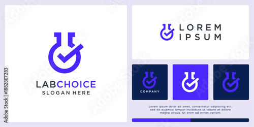 Lab choice logo design with check mark.