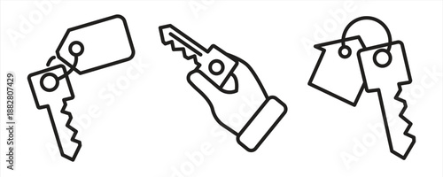 Vintage padlock icon, with various styles, editable padlock thin line, simple outline character for vintage access on apps and websites, vector illustration.

