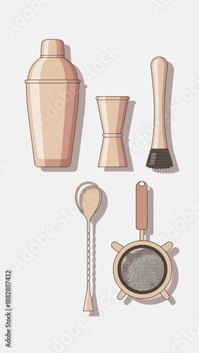 Bartender's Essentials: Elegant Cocktail Preparation Tools For Creating Delicious Mixed Drinks