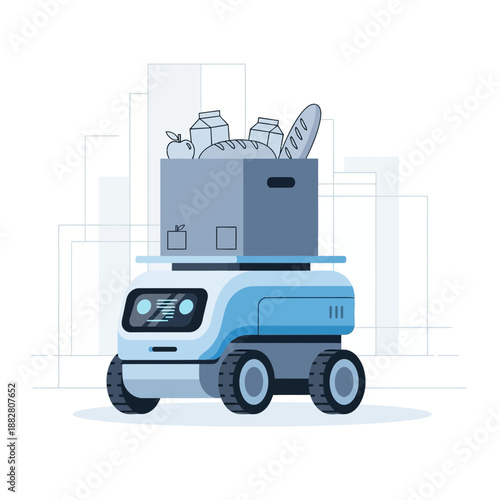 Autonomous Grocery Delivery Vehicle: Futuristic Concept Delivering Fresh Food with High Efficiency
