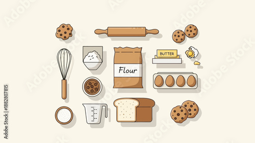 Baking Essentials: An Illustrated Guide To Kitchen Utensils And Ingredients