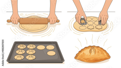 Baking Process: From Dough Preparation to Delicious Baked Goods and Pie Creation