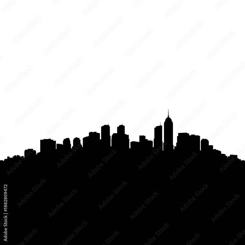 Fototapeta premium black city silhouette without background