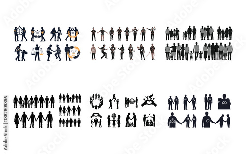 Silhouette People in Various Social and Justice Scenarios equality