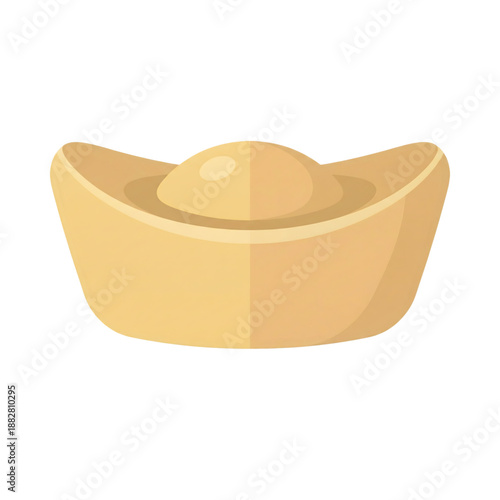 chinese gold sycee yuanbao icon for lunar new year isolated on transparent background