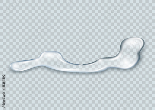 Water spill puddle. Blue liquid shape in flat cartoon style. Clean fluid drop design element isolated on white background