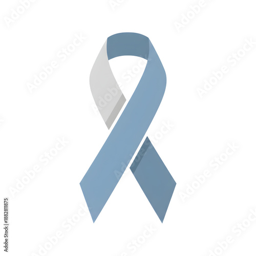 blue cancer awareness ribbon icon isolated on transparent background