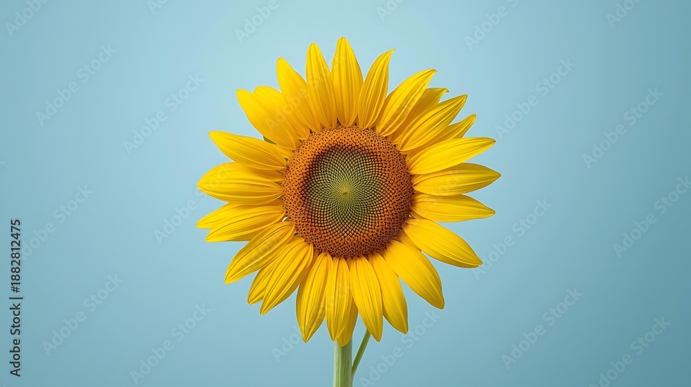 Obraz premium Yellow Sunflower Centered On Blue