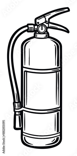 Essential fire extinguisher equipment for emergency safety and fire protection useful for industrial signage, educational training materials, and workplace safety guides.