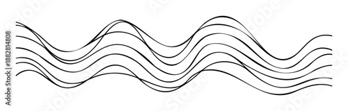 Dynamic abstract wavy lines flowing across the frame creating a modern visual representation of energy, sound, or data for technological presentations and contemporary graphic projects